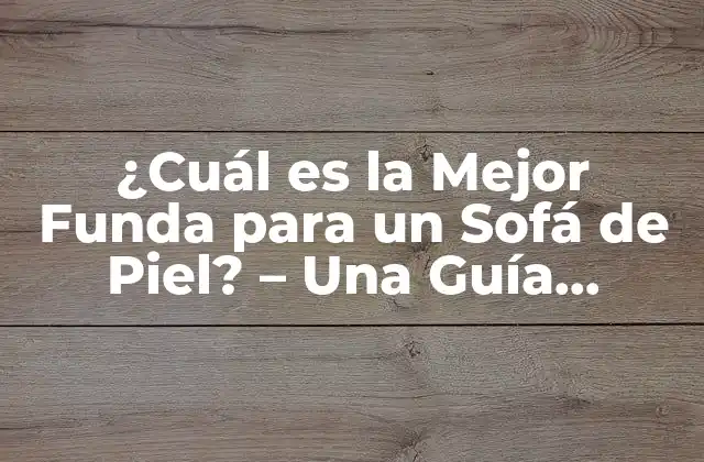 Ventajas de Utilizar una Funda para un Sofá de Piel