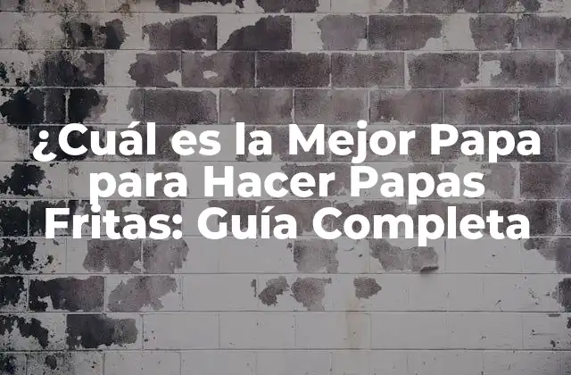¿cuál es la Mejor Papa para Hacer Papas Fritas: Guía Completa