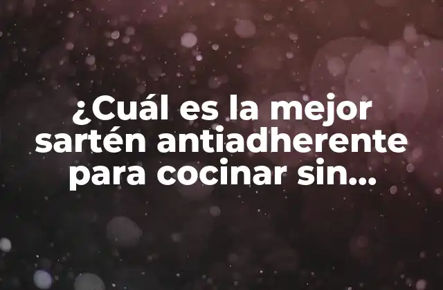 ¿cuál es la Mejor Sartén Antiadherente para Cocinar sin Problemas?