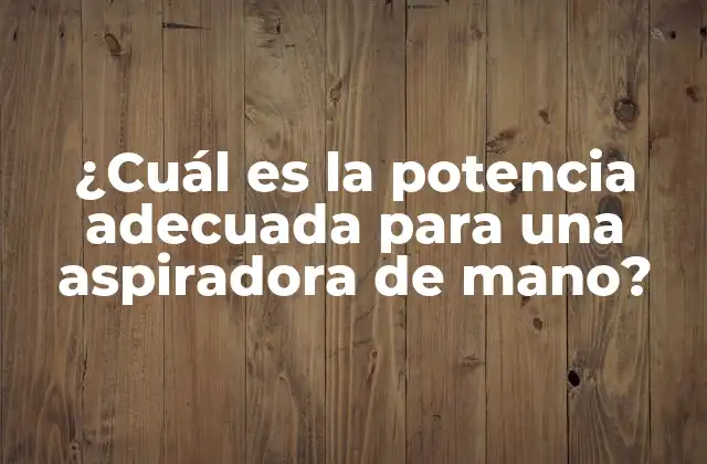 ¿cuál es la Potencia Adecuada para una Aspiradora de Mano?