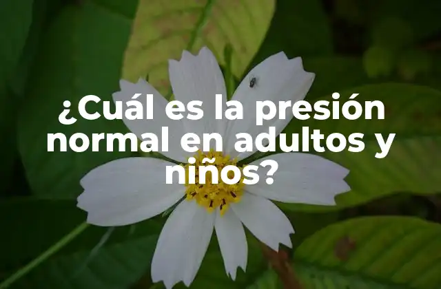¿cuál es la Presión Normal en Adultos y Niños?