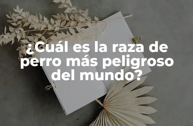 ¿cuál es la Raza de Perro Más Peligroso Del Mundo?