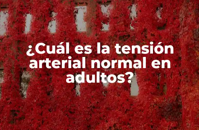 ¿cuál es la Tensión Arterial Normal en Adultos?