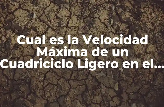 Cual es la Velocidad Máxima de un Cuadriciclo Ligero en el Mundo