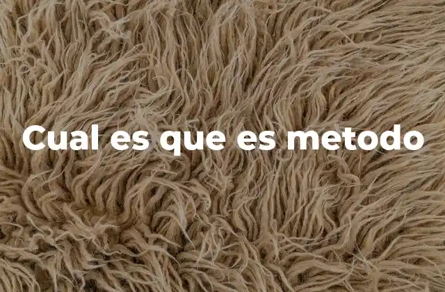 Cual es que es Metodo