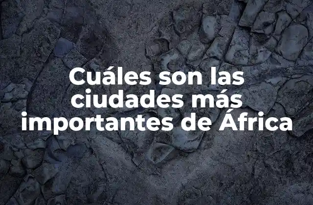 Cuáles Son las Ciudades Más Importantes de África