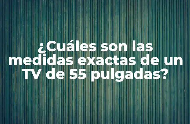 ¿cuáles Son las Medidas Exactas de un Tv de 55 Pulgadas?