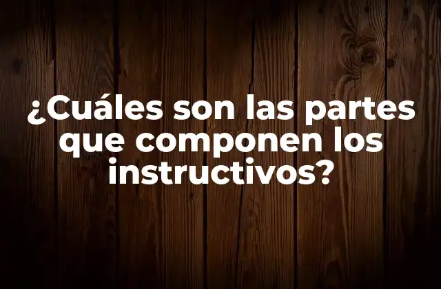 ¿cuáles Son las Partes que Componen los Instructivos?