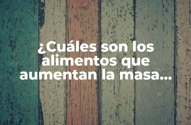 ¿cuáles Son los Alimentos que Aumentan la Masa Muscular?