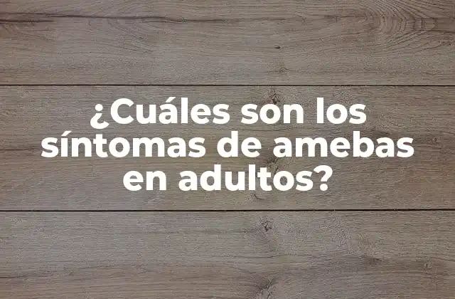 ¿cuáles Son los Síntomas de Amebas en Adultos?