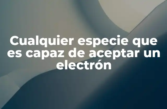 Cualquier Especie que es Capaz de Aceptar un Electrón