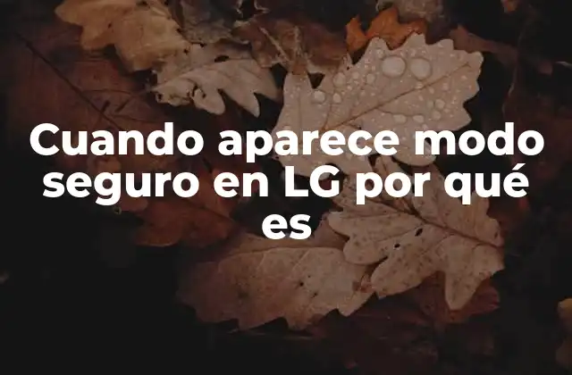 Cuando Aparece Modo Seguro en Lg por Qué es