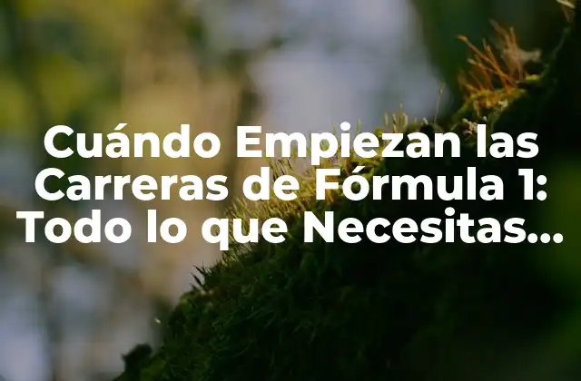 Cuándo Empiezan las Carreras de Fórmula 1: Todo Lo que Necesitas Saber