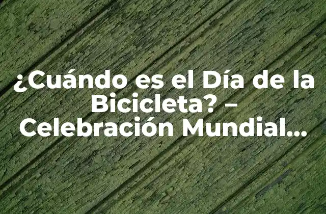 ¿cuándo es el Día de la Bicicleta? – Celebración Mundial Del Ciclismo