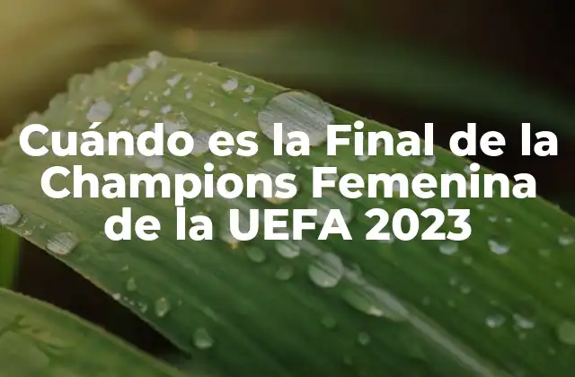 Cuándo es la Final de la Champions Femenina de la Uefa 2023