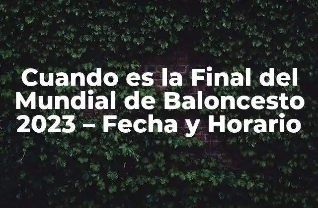 Cuando es la Final Del Mundial de Baloncesto 2023 – Fecha y Horario