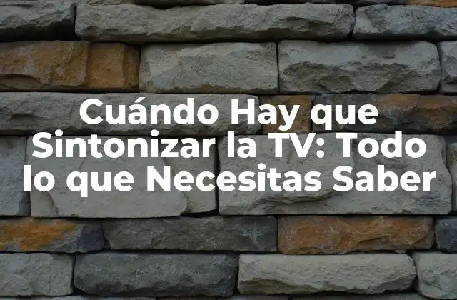 Cuándo Hay que Sintonizar la Tv: Todo Lo que Necesitas Saber