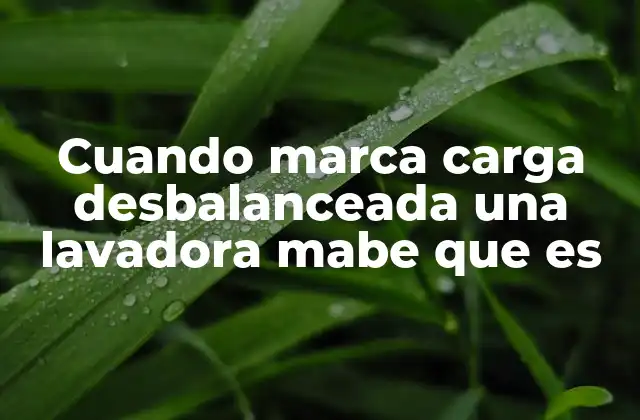 Cuando Marca Carga Desbalanceada una Lavadora Mabe que es