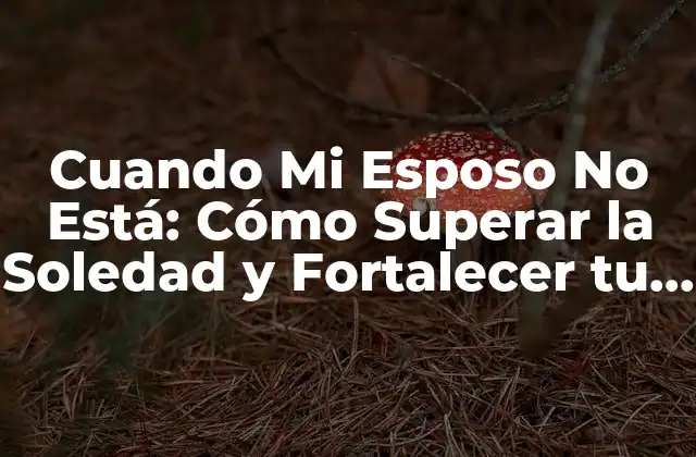 Cuando Mi Esposo No Está: Cómo Superar la Soledad y Fortalecer Tu Relación