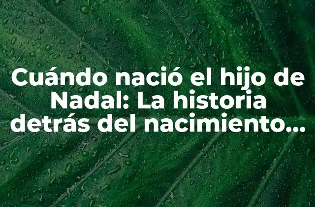 Cuándo Nació el Hijo de Nadal: la Historia Detrás Del Nacimiento de Stefan Nadal