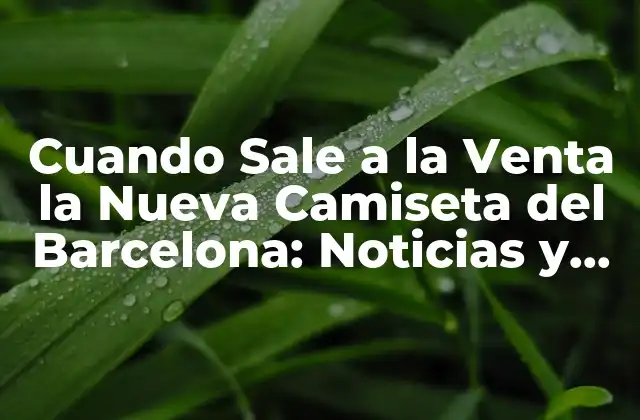 Cuando Sale a la Venta la Nueva Camiseta Del Barcelona: Noticias y Fecha de Lanzamiento