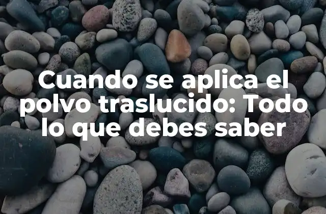 Cuando Se Aplica el Polvo Traslucido: Todo Lo que Debes Saber