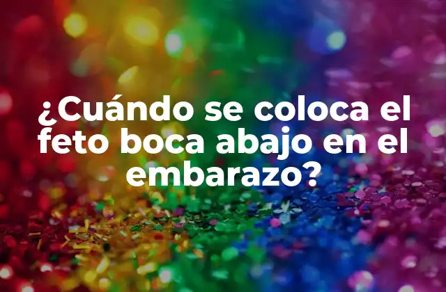 ¿cuándo Se Coloca el Feto Boca Abajo en el Embarazo?