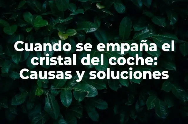 Cuando Se Empaña el Cristal Del Coche: Causas y Soluciones