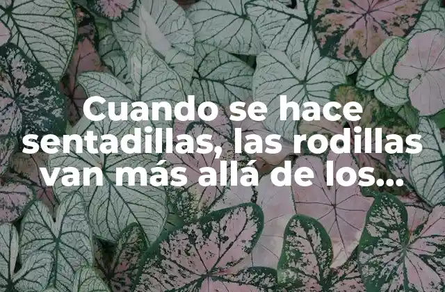 Cuando Se Hace Sentadillas, las Rodillas Van Más Allá de los Dedos de los Pies