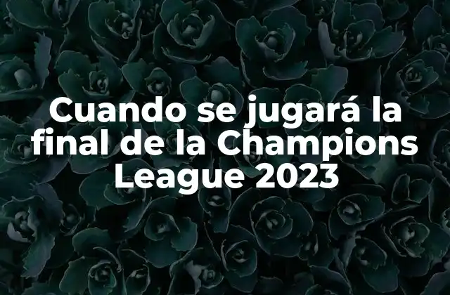 Cuando Se Jugará la Final de la Champions League 2023