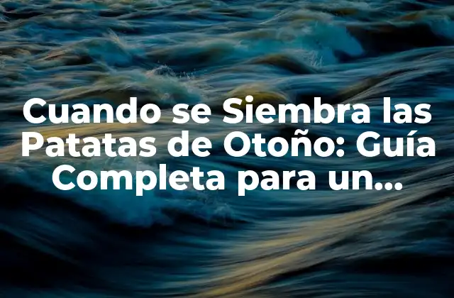¿Por qué Sembrar Patatas de Otoño?