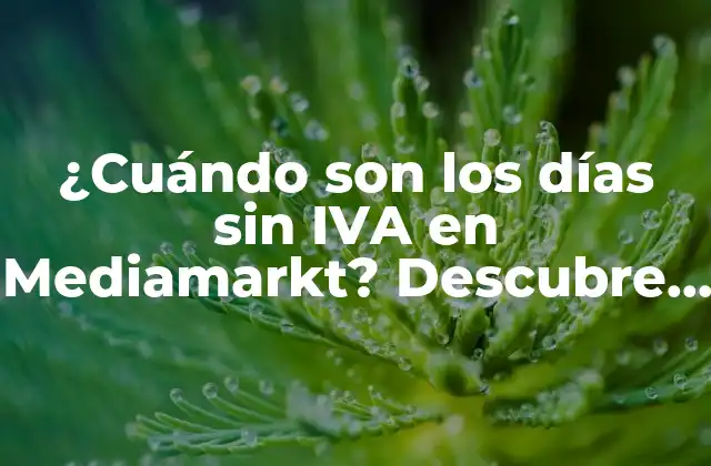 ¿cuándo Son los Días sin Iva en Mediamarkt? Descubre las Fechas y Beneficios