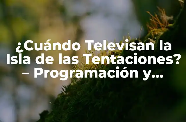 ¿cuándo Televisan la Isla de las Tentaciones? – Programación y Horarios