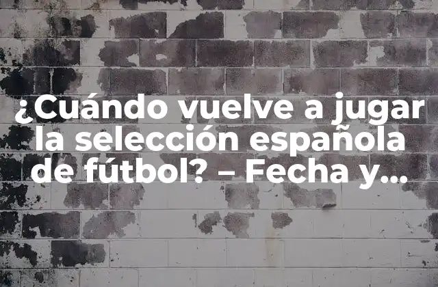 ¿cuándo Vuelve a Jugar la Selección Española de Fútbol? – Fecha y Horario de los Próximos Partidos