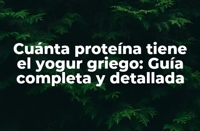 Cuánta Proteína Tiene el Yogur Griego: Guía Completa y Detallada