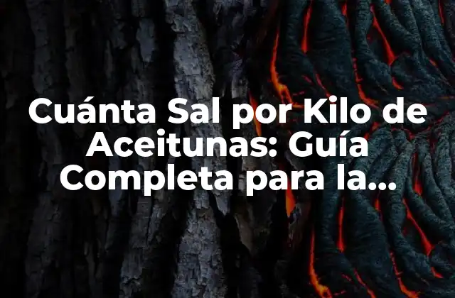 Cuánta Sal por Kilo de Aceitunas: Guía Completa para la Conservación de Aceitunas