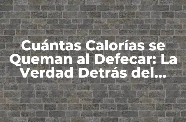 Cuántas Calorías Se Queman Al Defecar: la Verdad Detrás Del Mitos