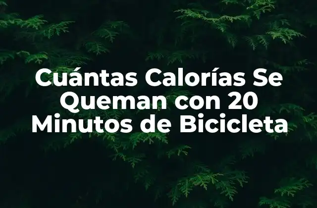 Cuántas Calorías Se Queman con 20 Minutos de Bicicleta