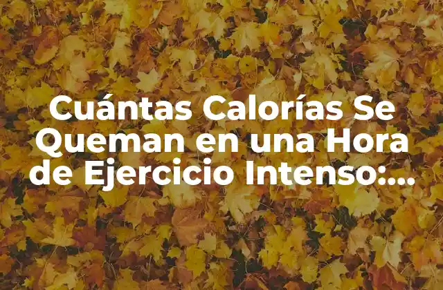 Cuántas Calorías Se Queman en una Hora de Ejercicio Intenso: Guía Completa
