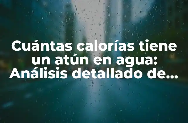 Cuántas Calorías Tiene un Atún en Agua: Análisis Detallado de Su Composición Nutricional