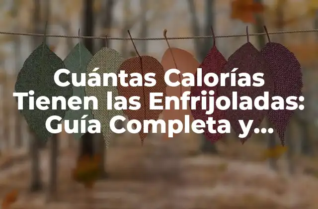 Cuántas Calorías Tienen las Enfrijoladas: Guía Completa y Precisa