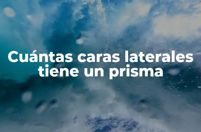 Cuántas Caras Laterales Tiene un Prisma