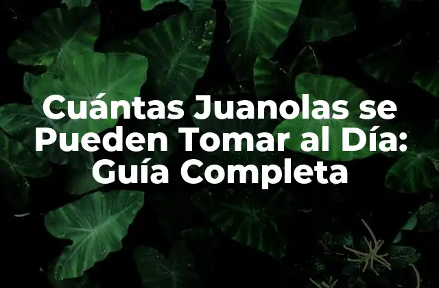 Cuántas Juanolas Se Pueden Tomar Al Día: Guía Completa