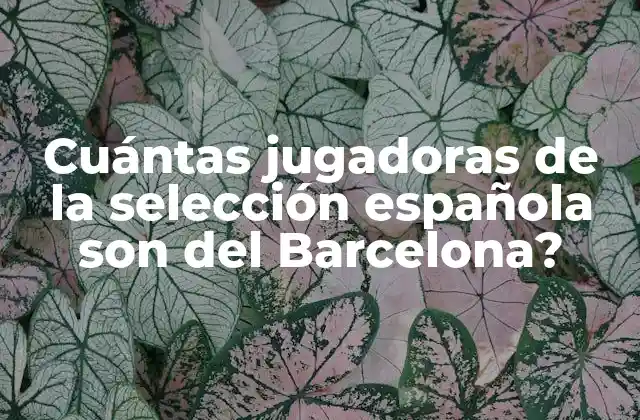 Cuántas Jugadoras de la Selección Española Son Del Barcelona?