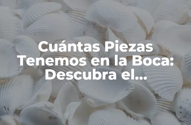 Cuántas Piezas Tenemos en la Boca: Descubra el Sorprendente Número