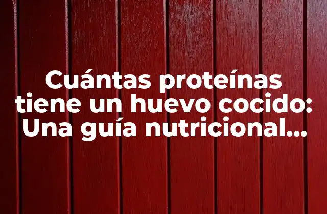 Cuántas Proteínas Tiene un Huevo Cocido: una Guía Nutricional Completa