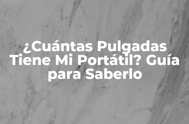 ¿cuántas Pulgadas Tiene Mi Portátil? Guía para Saberlo