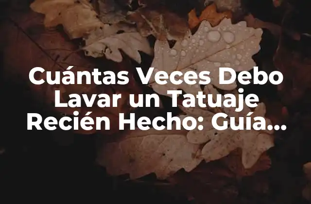 Cuántas Veces Debo Lavar un Tatuaje Recién Hecho: Guía Completa