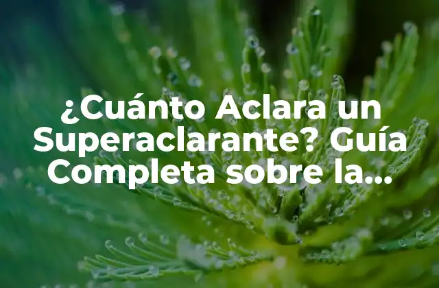 ¿cuánto Aclara un Superaclarante? Guía Completa sobre la Clarificación Del Agua