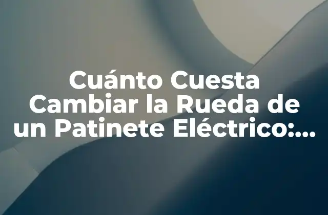 Cuánto Cuesta Cambiar la Rueda de un Patinete Eléctrico: Guía Completa 2 ¿Por qué es importante mantener las ruedas de un patinete eléctrico en buen estado?